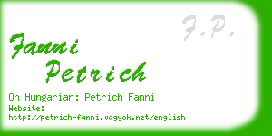 fanni petrich business card